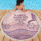 Personalised Australia NAIDOC Week Dhari Aboriginal Art Beach Blanket