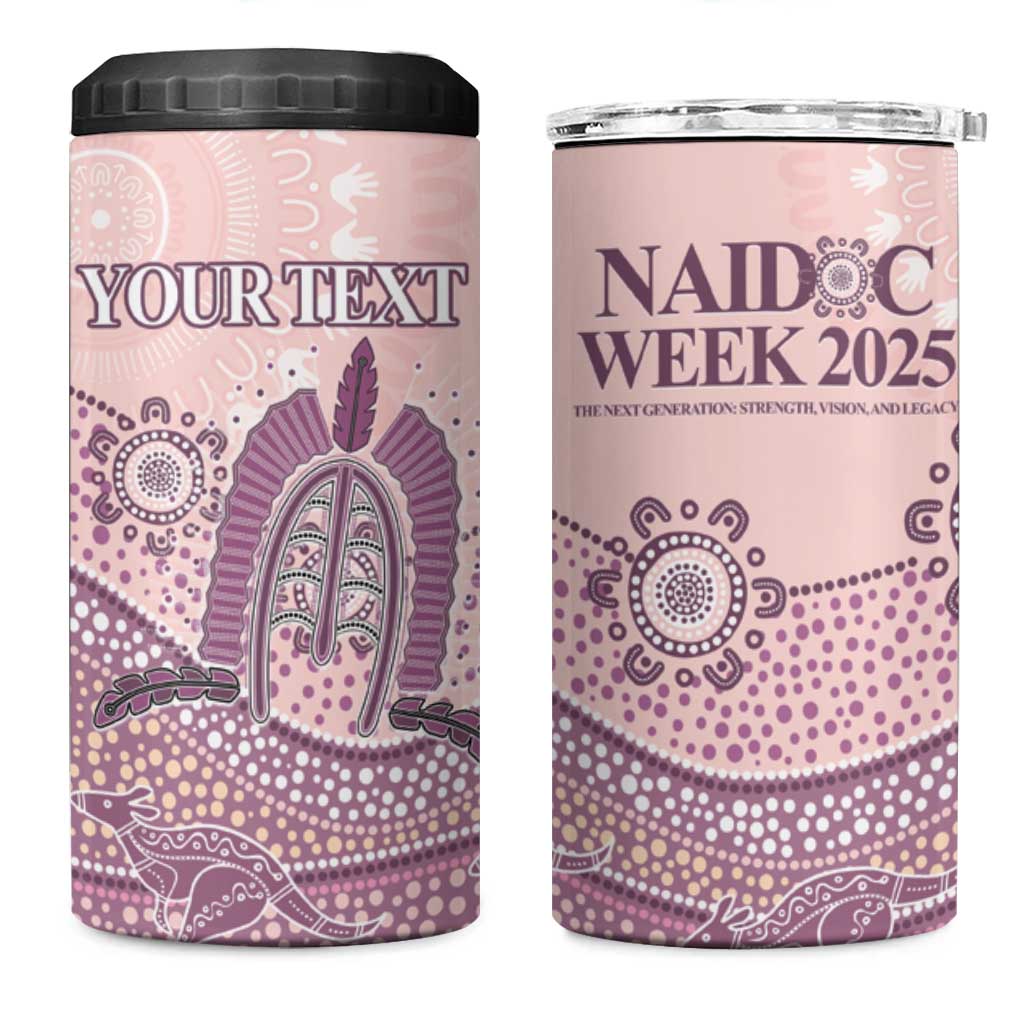 Personalised Australia NAIDOC Week Dhari Aboriginal Art 4 in 1 Can Cooler Tumbler