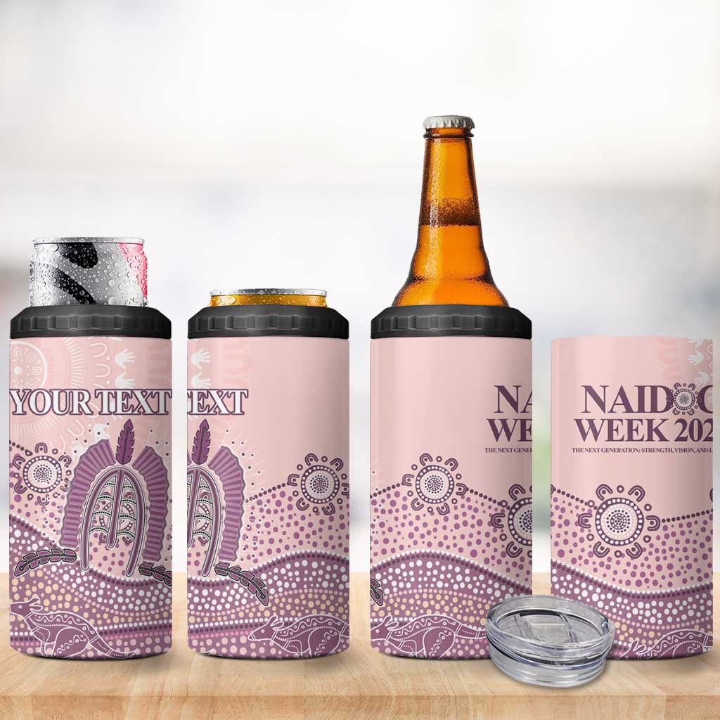 Personalised Australia NAIDOC Week Dhari Aboriginal Art 4 in 1 Can Cooler Tumbler