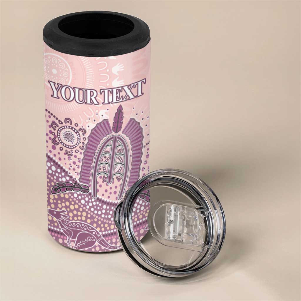 Personalised Australia NAIDOC Week Dhari Aboriginal Art 4 in 1 Can Cooler Tumbler