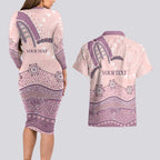 Personalised Australia NAIDOC Week Dhari Aboriginal Art Couples Matching Long Sleeve Bodycon Dress and Hawaiian Shirt