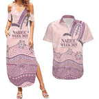 Personalised Australia NAIDOC Week Dhari Aboriginal Art Couples Matching Summer Maxi Dress and Hawaiian Shirt
