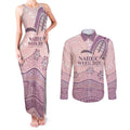 Personalised Australia NAIDOC Week Dhari Aboriginal Art Couples Matching Tank Maxi Dress and Long Sleeve Button Shirt