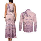Personalised Australia NAIDOC Week Dhari Aboriginal Art Couples Matching Tank Maxi Dress and Long Sleeve Button Shirt