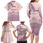 Personalised Australia NAIDOC Week Dhari Aboriginal Art Family Matching Long Sleeve Bodycon Dress and Hawaiian Shirt