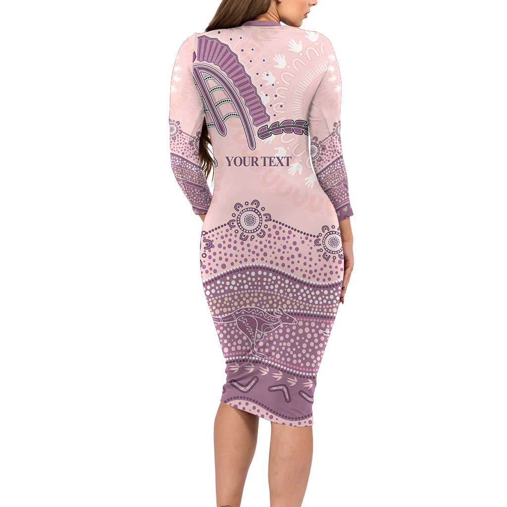 Personalised Australia NAIDOC Week Dhari Aboriginal Art Family Matching Long Sleeve Bodycon Dress and Hawaiian Shirt