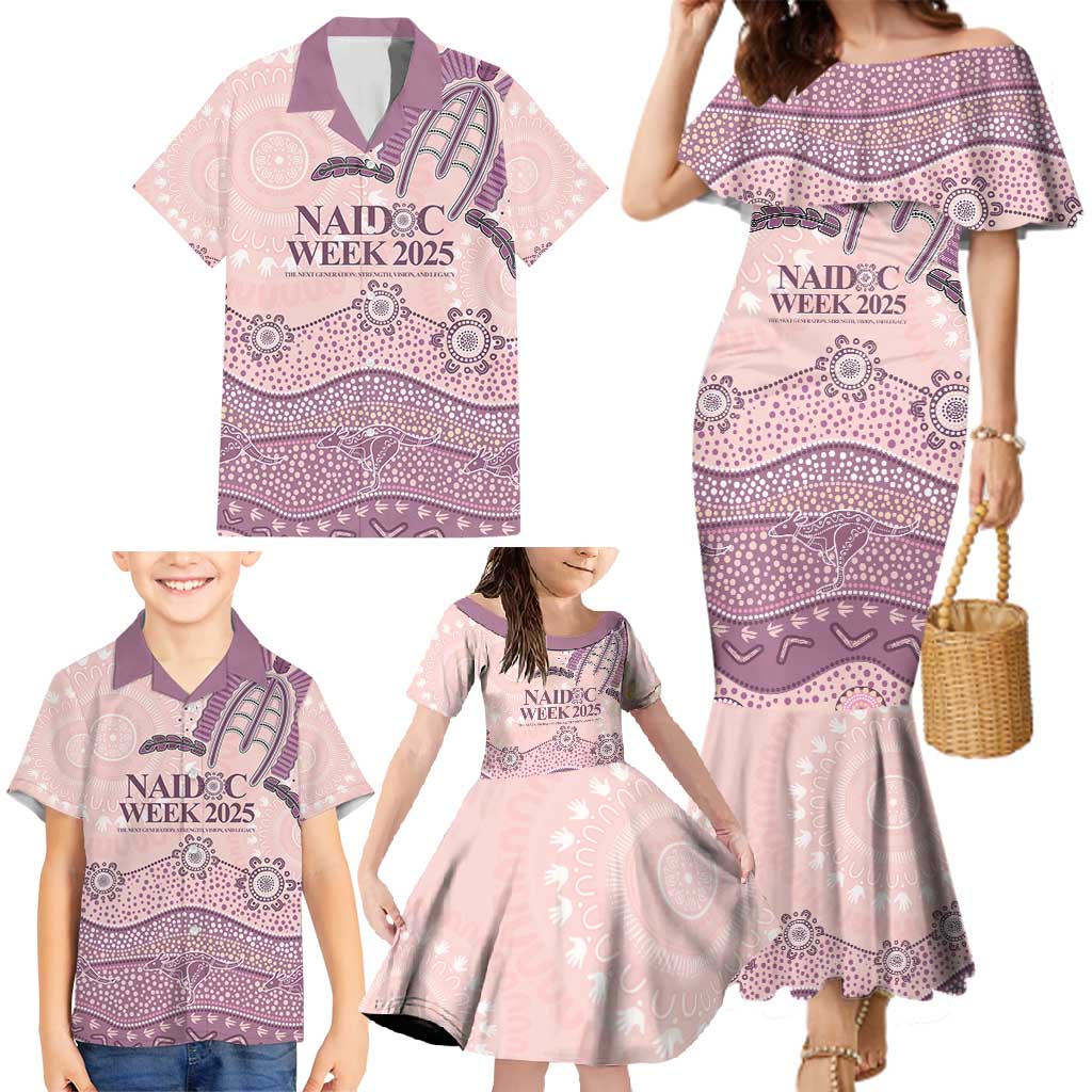 Personalised Australia NAIDOC Week Dhari Aboriginal Art Family Matching Mermaid Dress and Hawaiian Shirt