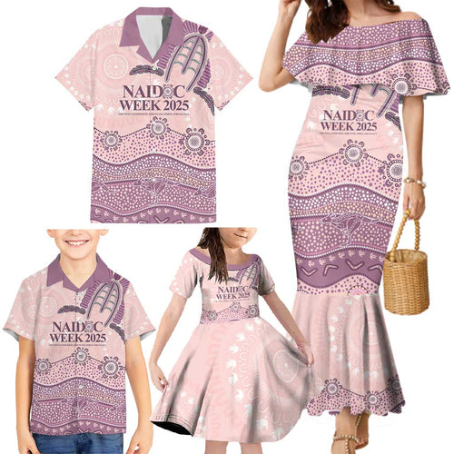 Personalised Australia NAIDOC Week Dhari Aboriginal Art Family Matching Mermaid Dress and Hawaiian Shirt