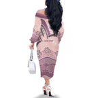 Personalised Australia NAIDOC Week Dhari Aboriginal Art Family Matching Off The Shoulder Long Sleeve Dress and Hawaiian Shirt