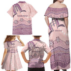 Personalised Australia NAIDOC Week Dhari Aboriginal Art Family Matching Off Shoulder Maxi Dress and Hawaiian Shirt