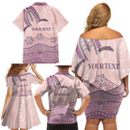 Personalised Australia NAIDOC Week Dhari Aboriginal Art Family Matching Off Shoulder Short Dress and Hawaiian Shirt