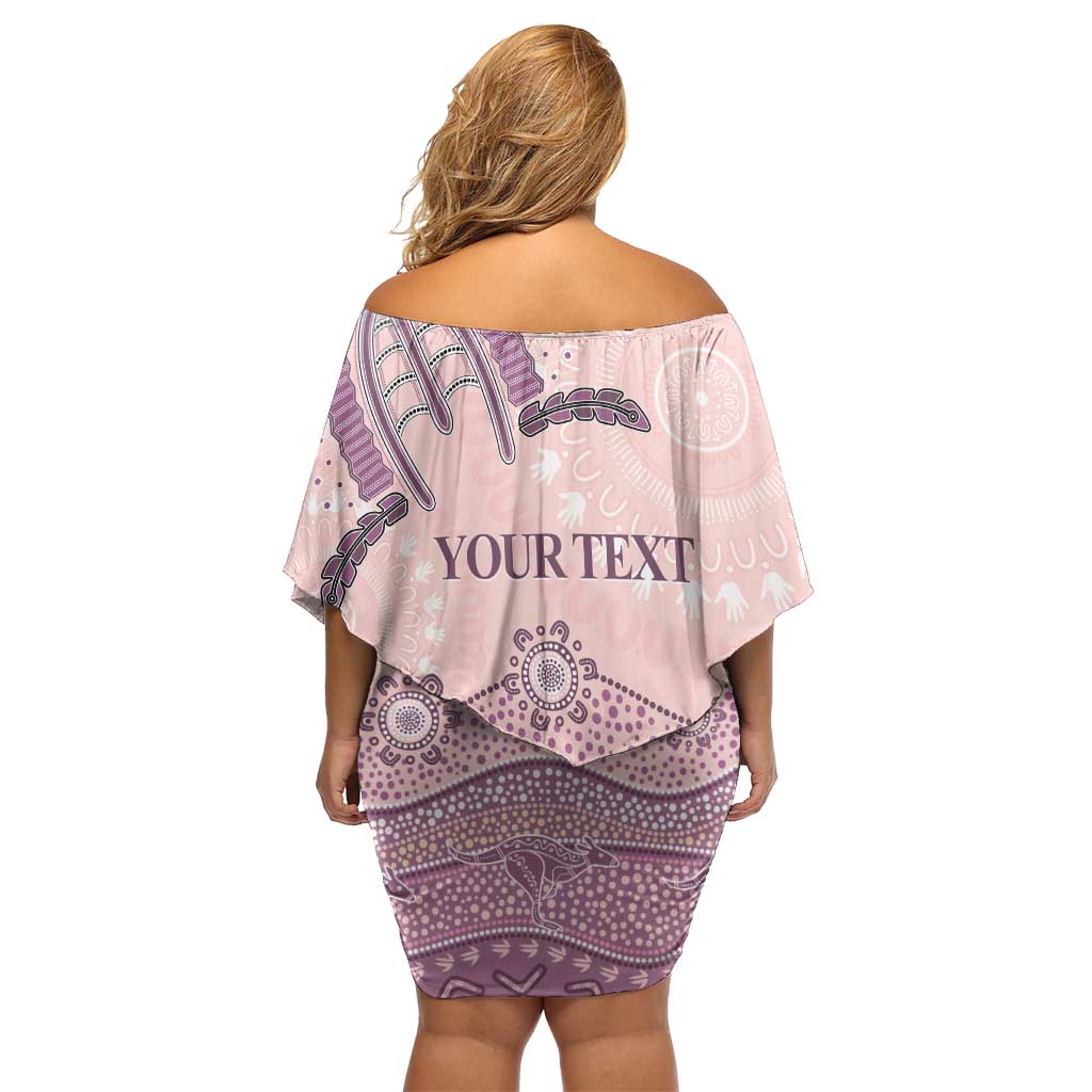 Personalised Australia NAIDOC Week Dhari Aboriginal Art Family Matching Off Shoulder Short Dress and Hawaiian Shirt