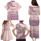 Personalised Australia NAIDOC Week Dhari Aboriginal Art Family Matching Puletasi and Hawaiian Shirt