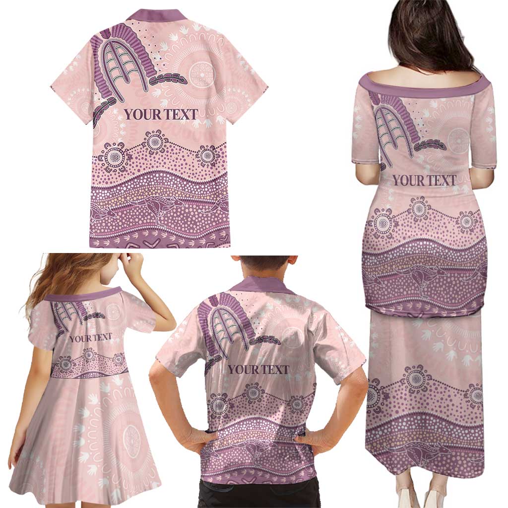 Personalised Australia NAIDOC Week Dhari Aboriginal Art Family Matching Puletasi and Hawaiian Shirt