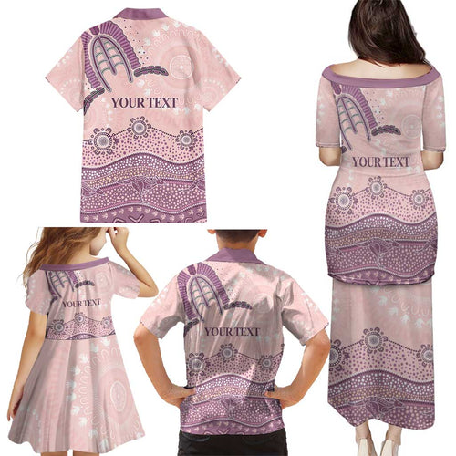 Personalised Australia NAIDOC Week Dhari Aboriginal Art Family Matching Puletasi and Hawaiian Shirt