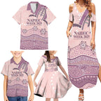 Personalised Australia NAIDOC Week Dhari Aboriginal Art Family Matching Summer Maxi Dress and Hawaiian Shirt