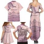 Personalised Australia NAIDOC Week Dhari Aboriginal Art Family Matching Summer Maxi Dress and Hawaiian Shirt