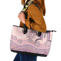 Personalised Australia NAIDOC Week Dhari Aboriginal Art Leather Tote Bag