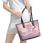 Personalised Australia NAIDOC Week Dhari Aboriginal Art Leather Tote Bag