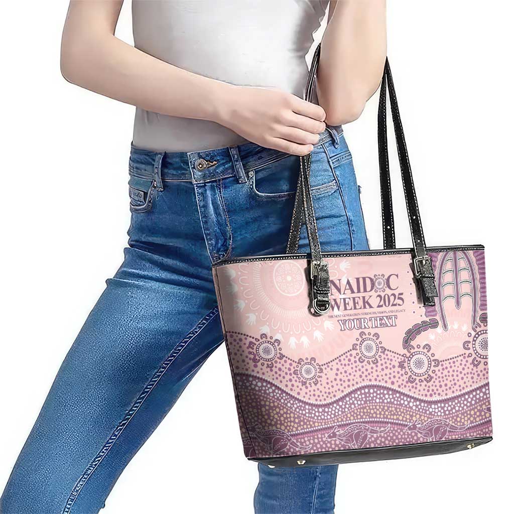 Personalised Australia NAIDOC Week Dhari Aboriginal Art Leather Tote Bag