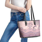 Personalised Australia NAIDOC Week Dhari Aboriginal Art Leather Tote Bag