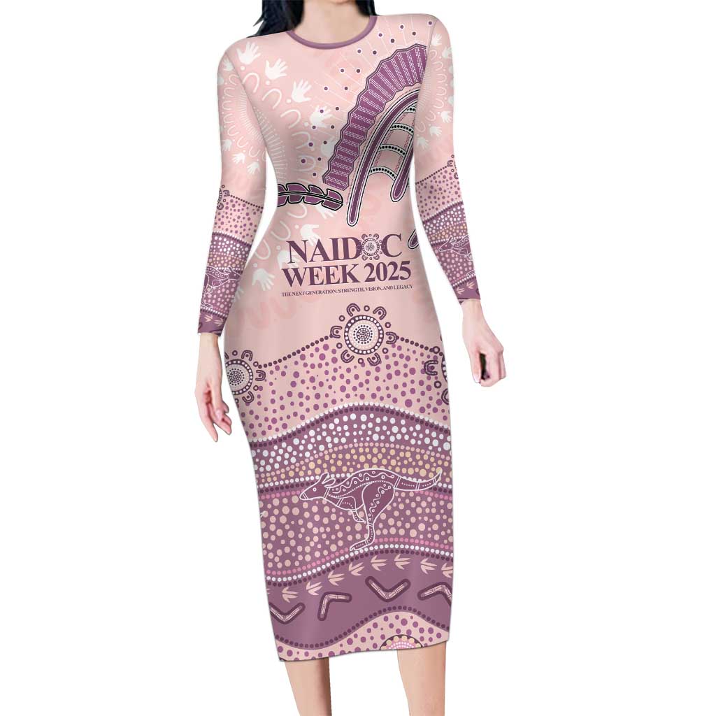 Personalised Australia NAIDOC Week Dhari Aboriginal Art Long Sleeve Bodycon Dress