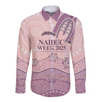 Personalised Australia NAIDOC Week Dhari Aboriginal Art Long Sleeve Button Shirt