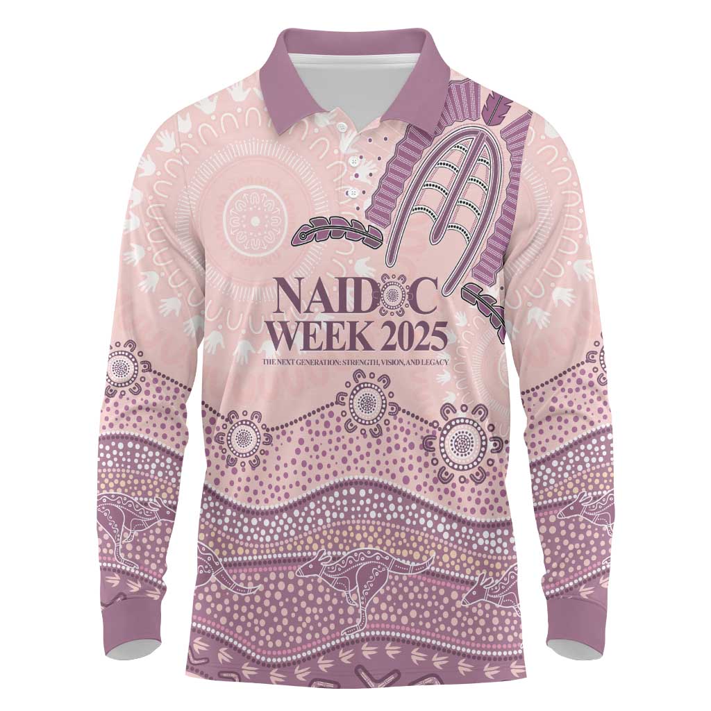 Personalised Australia NAIDOC Week Dhari Aboriginal Art Long Sleeve Polo Shirt