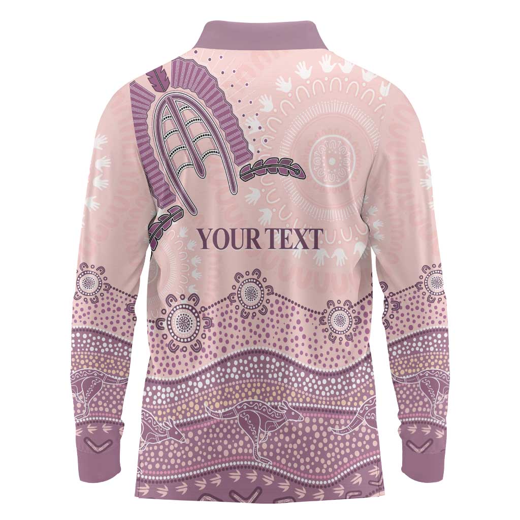 Personalised Australia NAIDOC Week Dhari Aboriginal Art Long Sleeve Polo Shirt