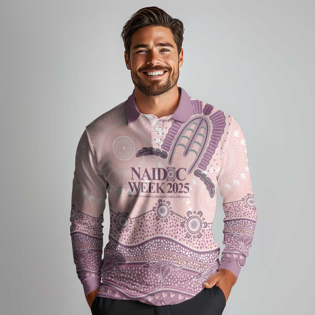 Personalised Australia NAIDOC Week Dhari Aboriginal Art Long Sleeve Polo Shirt