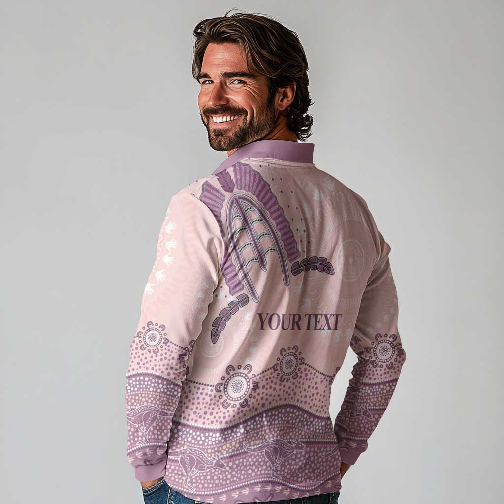 Personalised Australia NAIDOC Week Dhari Aboriginal Art Long Sleeve Polo Shirt