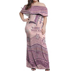 Personalised Australia NAIDOC Week Dhari Aboriginal Art Off Shoulder Maxi Dress