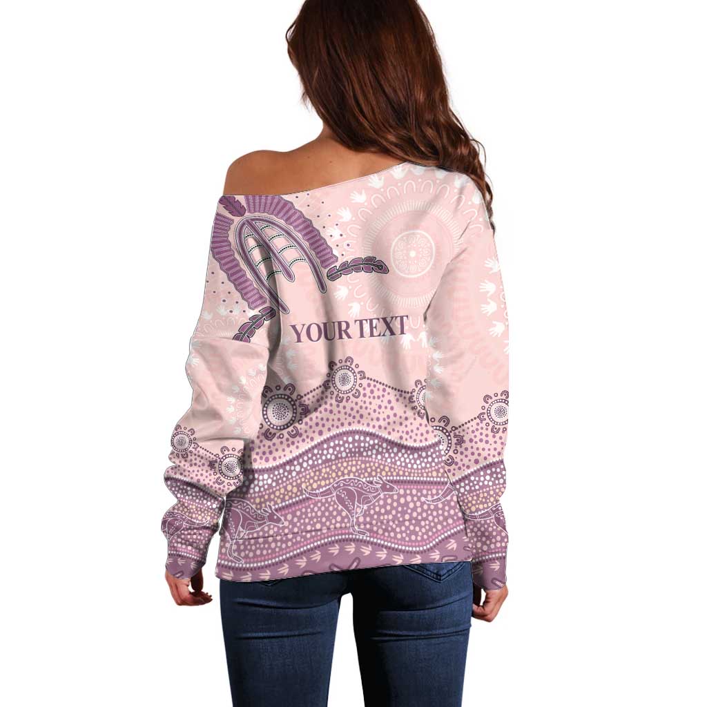 Personalised Australia NAIDOC Week Dhari Aboriginal Art Off Shoulder Sweater