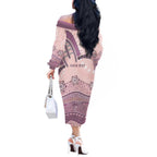 Personalised Australia NAIDOC Week Dhari Aboriginal Art Off The Shoulder Long Sleeve Dress