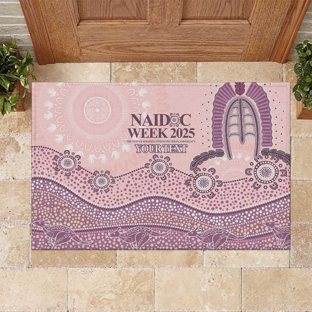 Personalised Australia NAIDOC Week Dhari Aboriginal Art Rubber Doormat