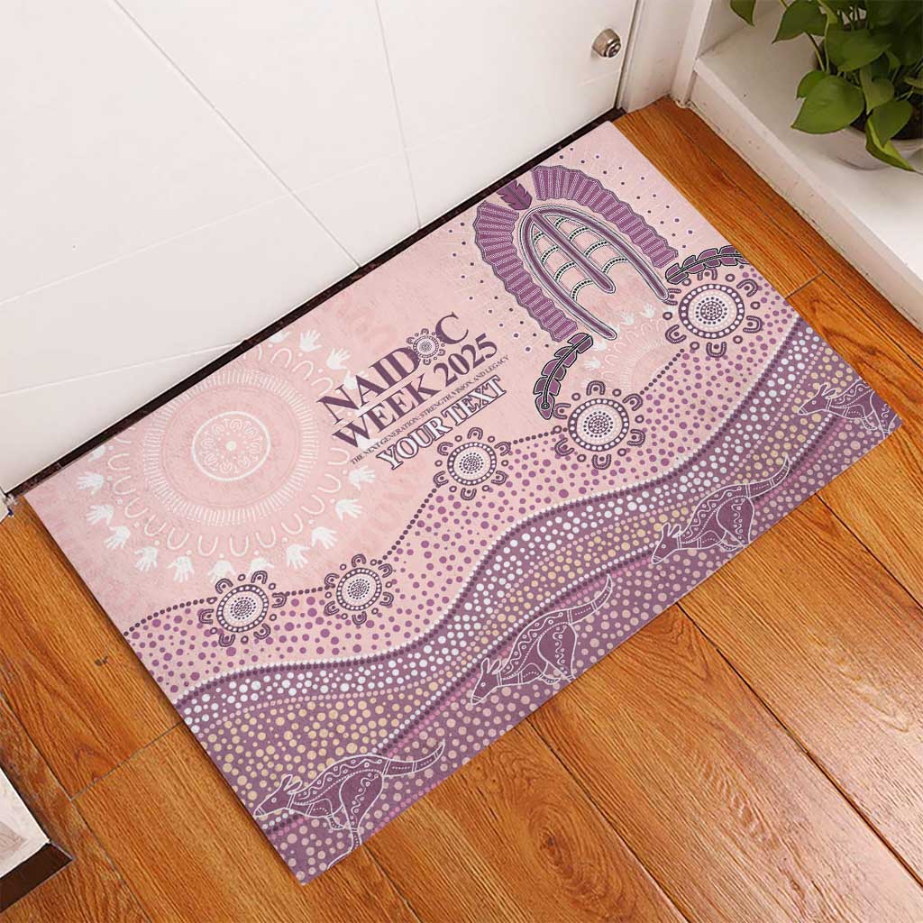 Personalised Australia NAIDOC Week Dhari Aboriginal Art Rubber Doormat