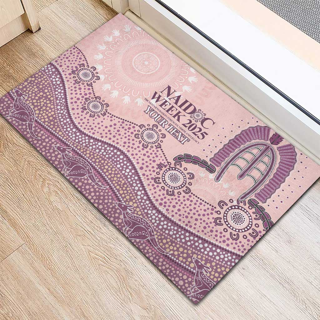 Personalised Australia NAIDOC Week Dhari Aboriginal Art Rubber Doormat