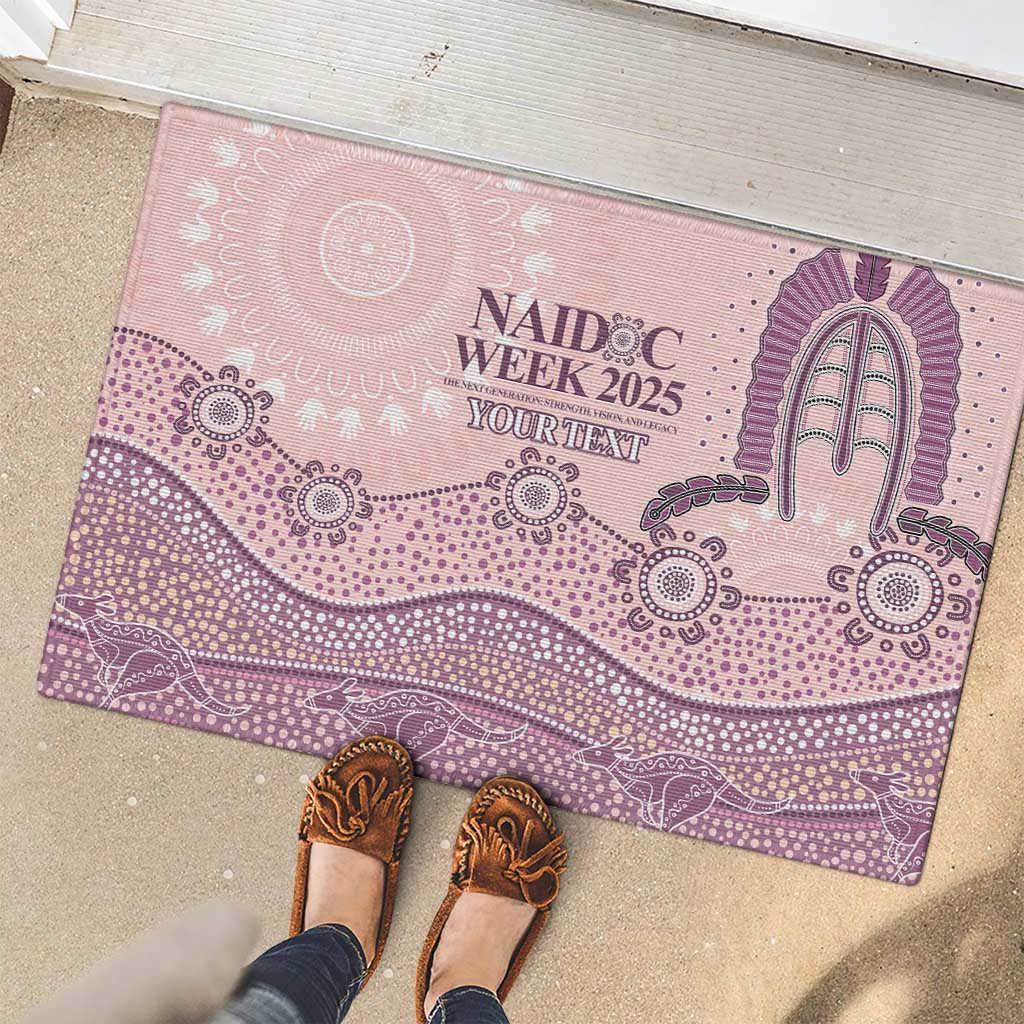 Personalised Australia NAIDOC Week Dhari Aboriginal Art Rubber Doormat