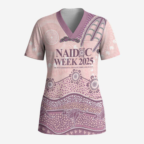 Personalised Australia NAIDOC Week Dhari Aboriginal Art Scrub Top - Aussie Hoodie