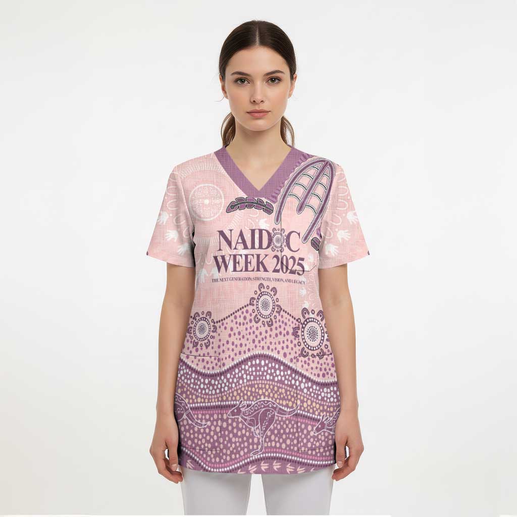 Personalised Australia NAIDOC Week Dhari Aboriginal Art Scrub Top - Aussie Hoodie
