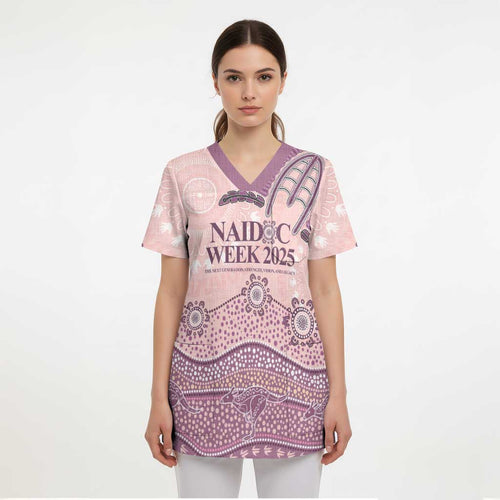 Personalised Australia NAIDOC Week Dhari Aboriginal Art Scrub Top - Aussie Hoodie