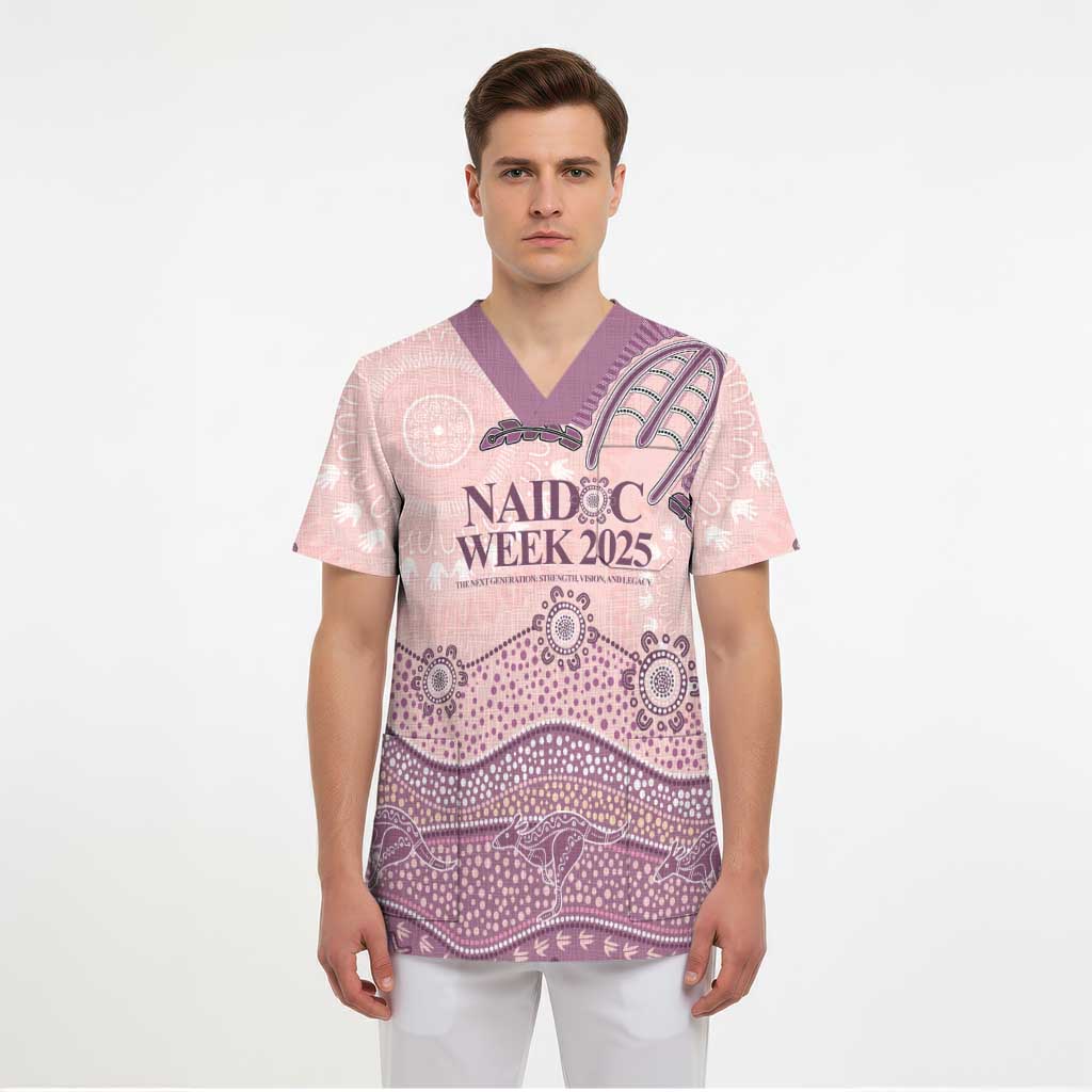Personalised Australia NAIDOC Week Dhari Aboriginal Art Scrub Top - Aussie Hoodie