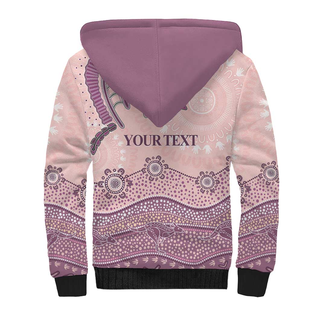 Personalised Australia NAIDOC Week Dhari Aboriginal Art Sherpa Hoodie