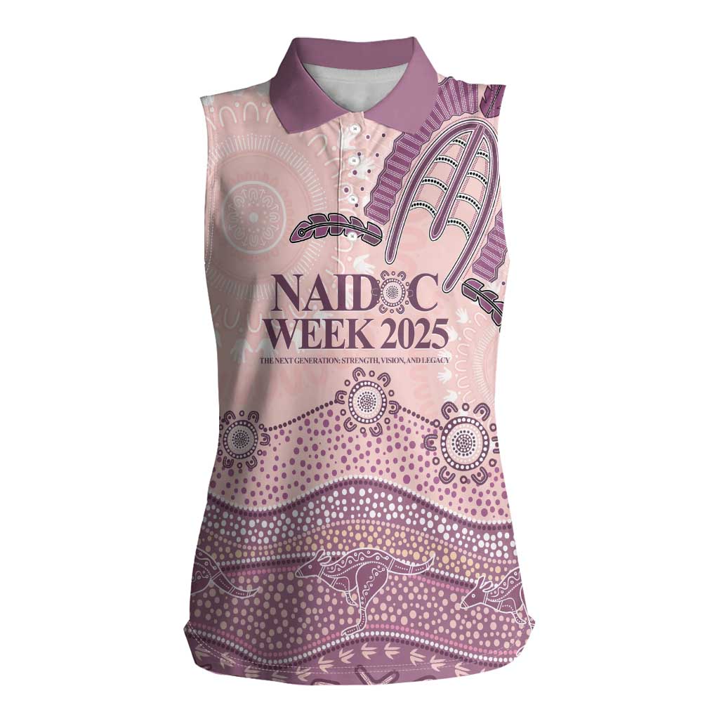 Personalised Australia NAIDOC Week Dhari Aboriginal Art Women Sleeveless Polo Shirt