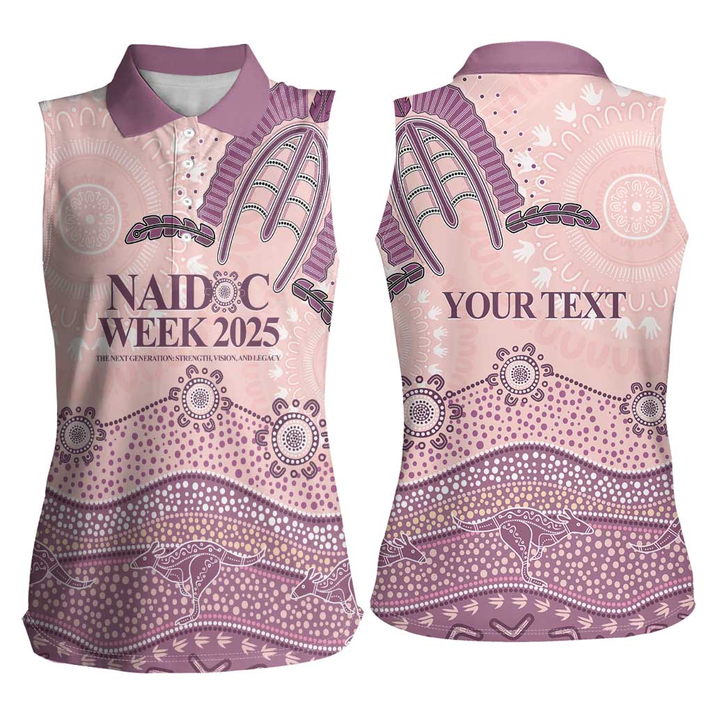 Personalised Australia NAIDOC Week Dhari Aboriginal Art Women Sleeveless Polo Shirt