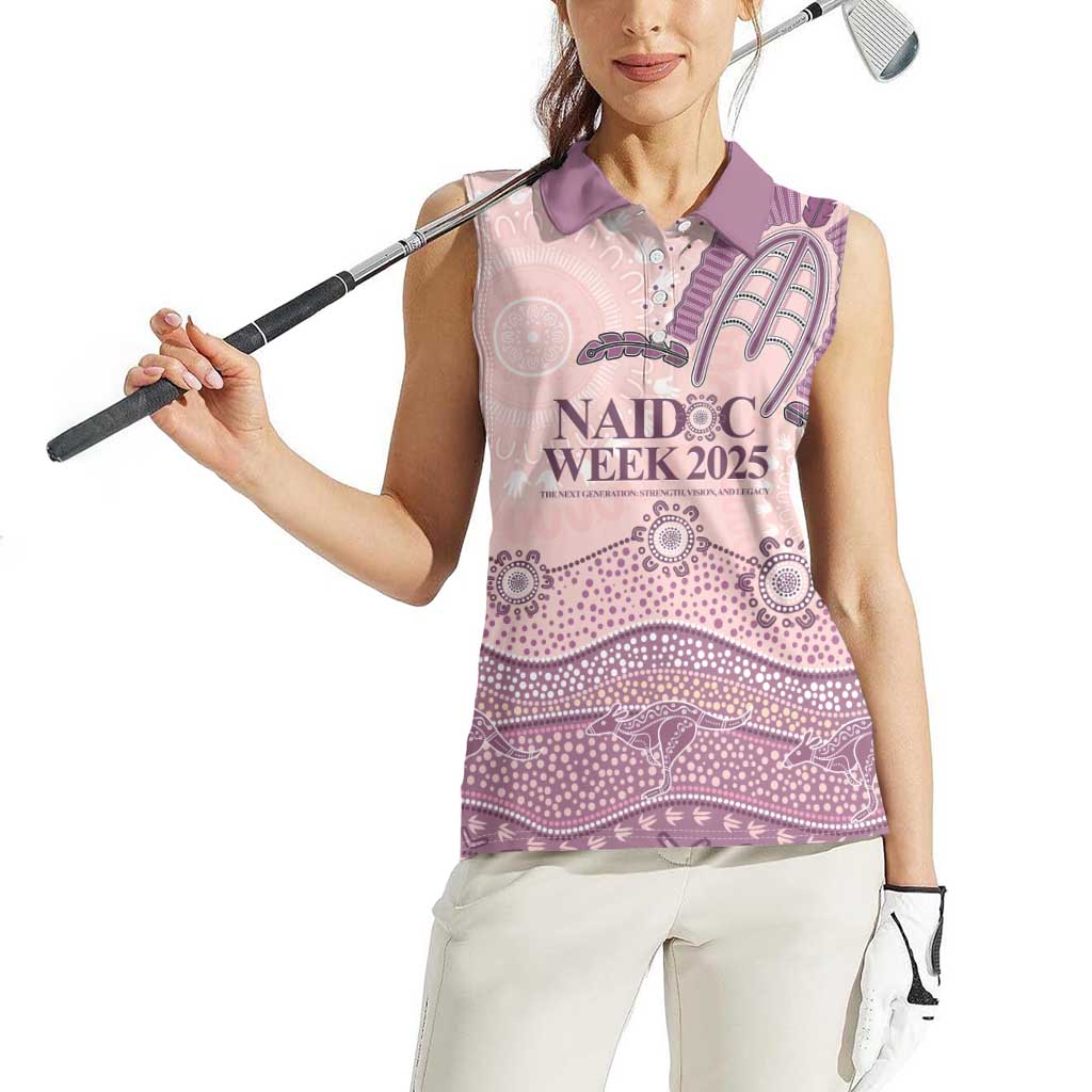 Personalised Australia NAIDOC Week Dhari Aboriginal Art Women Sleeveless Polo Shirt