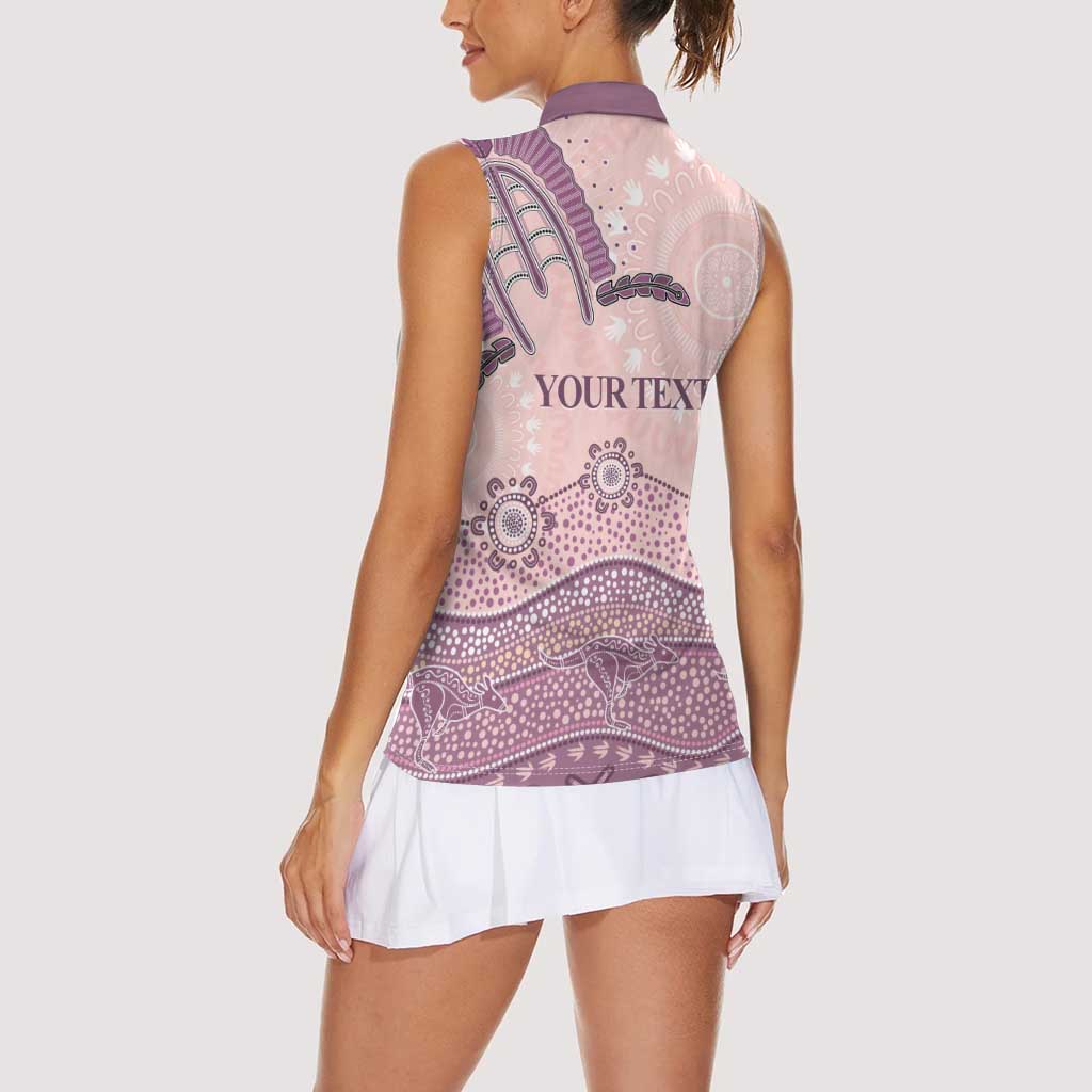 Personalised Australia NAIDOC Week Dhari Aboriginal Art Women Sleeveless Polo Shirt