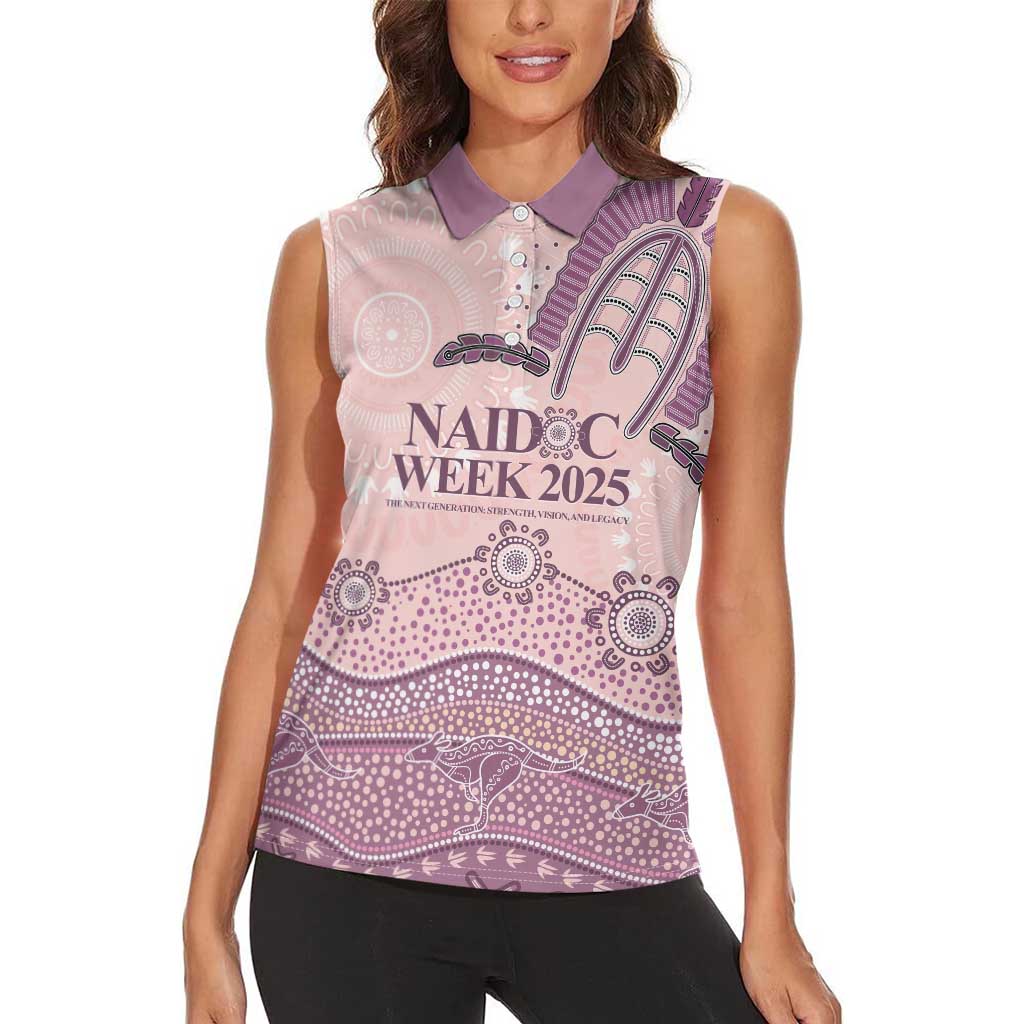 Personalised Australia NAIDOC Week Dhari Aboriginal Art Women Sleeveless Polo Shirt