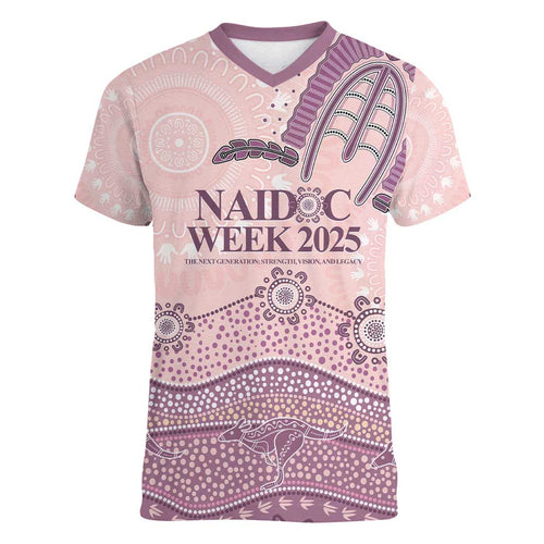 Personalised Australia NAIDOC Week Dhari Aboriginal Art Women V-Neck T-Shirt