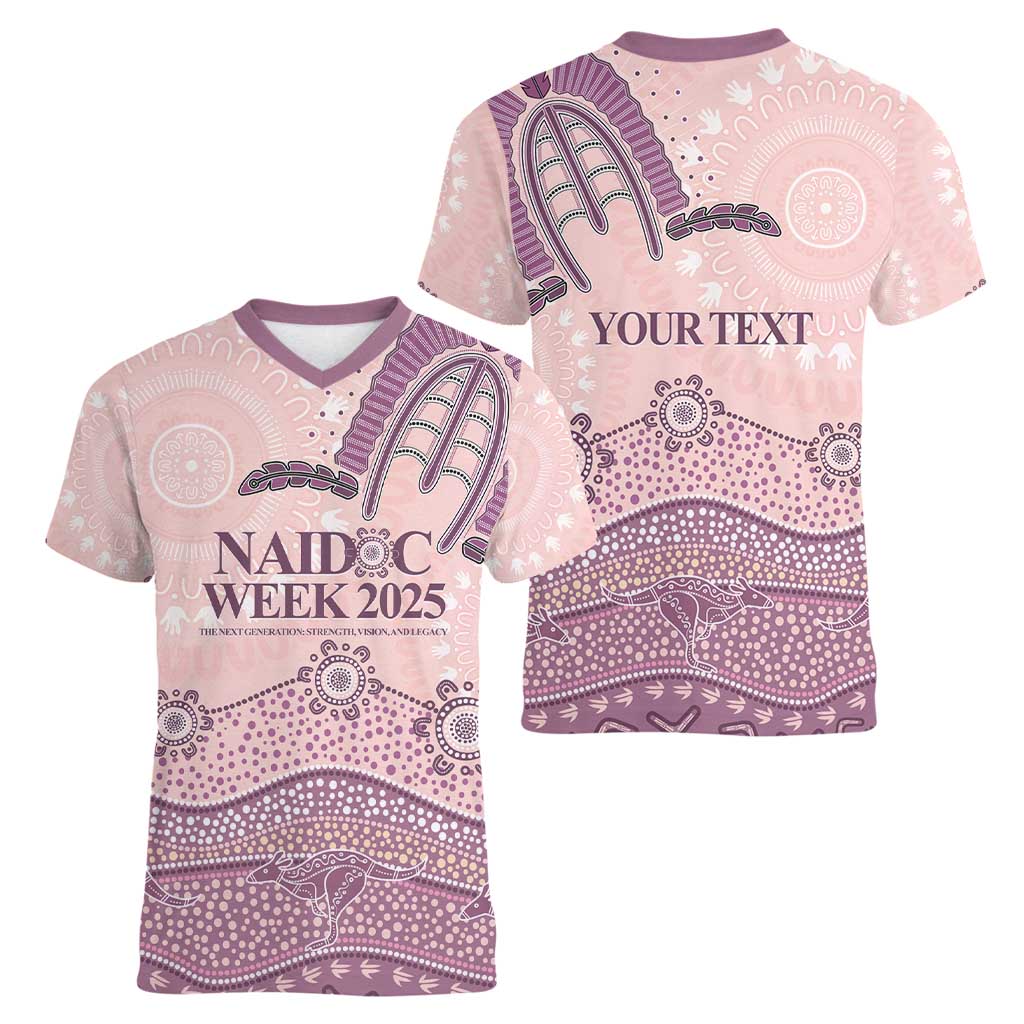 Personalised Australia NAIDOC Week Dhari Aboriginal Art Women V-Neck T-Shirt